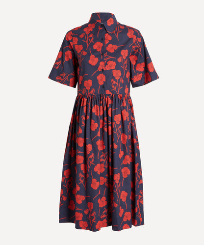 Navy Radiant Ros Gallery Shirt Dress