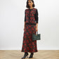 Black Carline Rose Silk Panel Cardigan