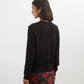 Black Carline Rose Silk Panel Cardigan