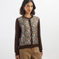 Brown Rachel Meadow Silk Panel Cardigan