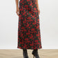 Black Carline Rose Jacquard Slip Skirt