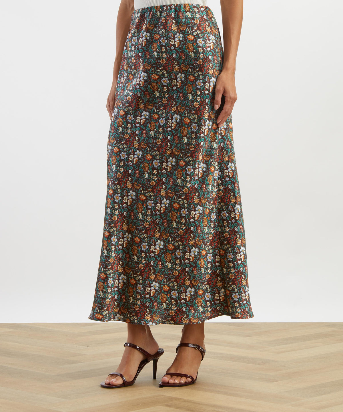 Brown Rachel Meadow Slip Skirt