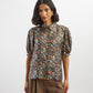 Brown Rachel Meadow Puff Sleeve Silk Shirt