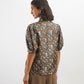 Brown Rachel Meadow Puff Sleeve Silk Shirt