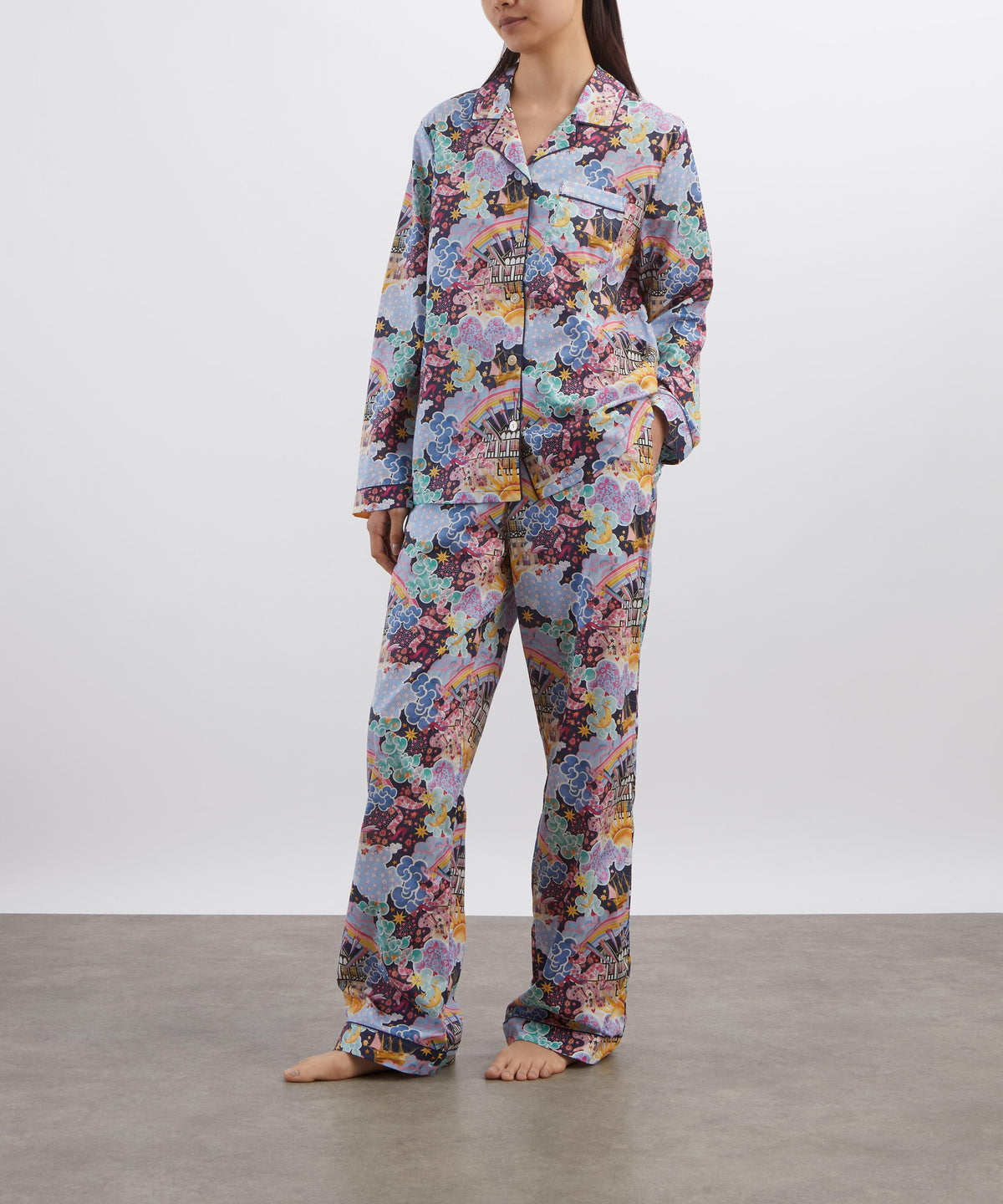 Navy Tudor Dream Long Relaxed PJ Set