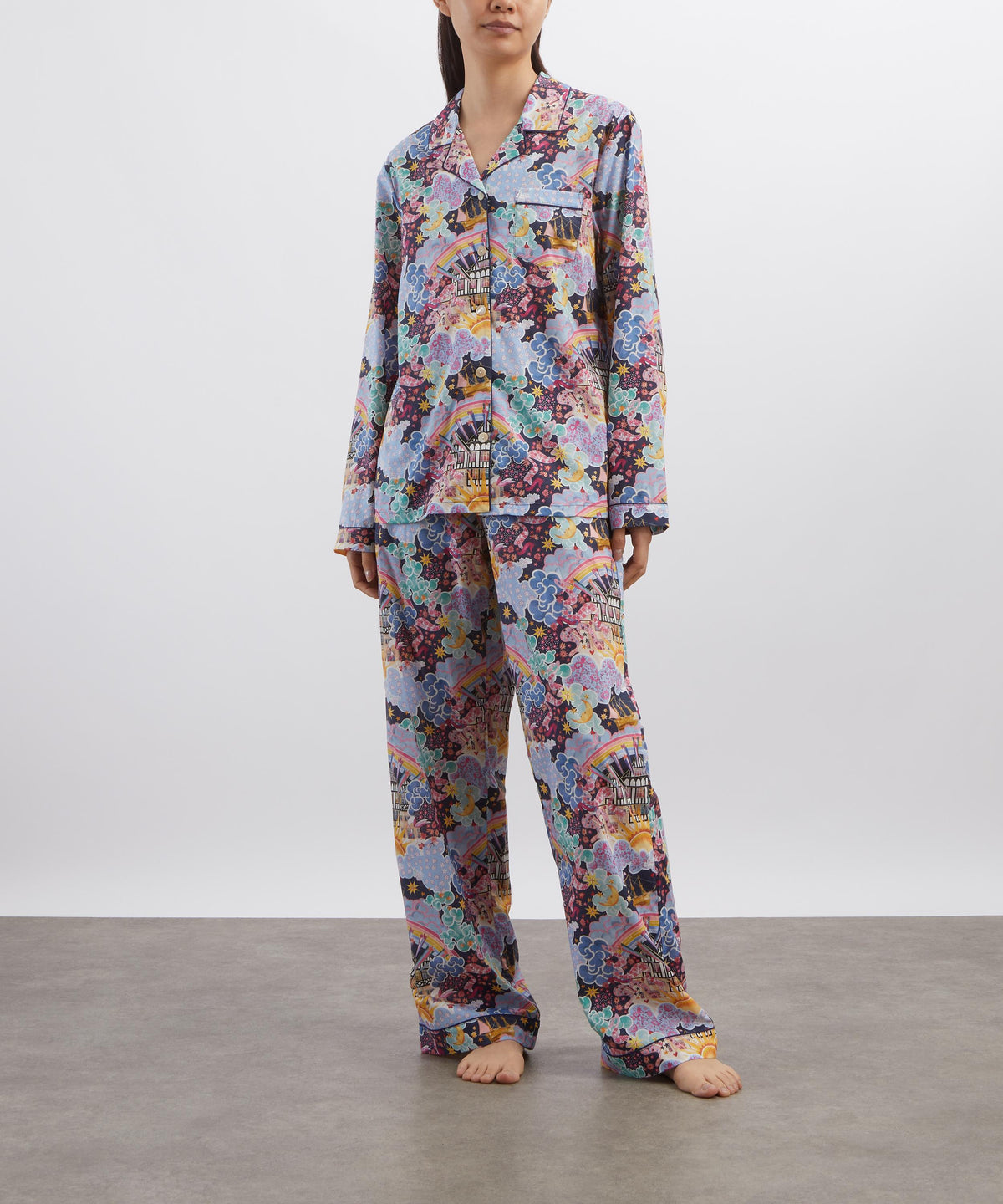 Navy Tudor Dream Long Relaxed PJ Set