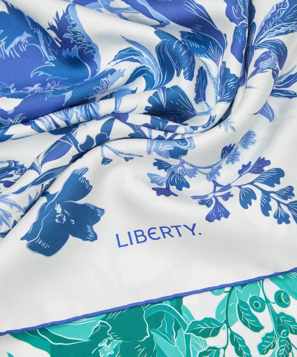 Blue Unas Blooms Scarf