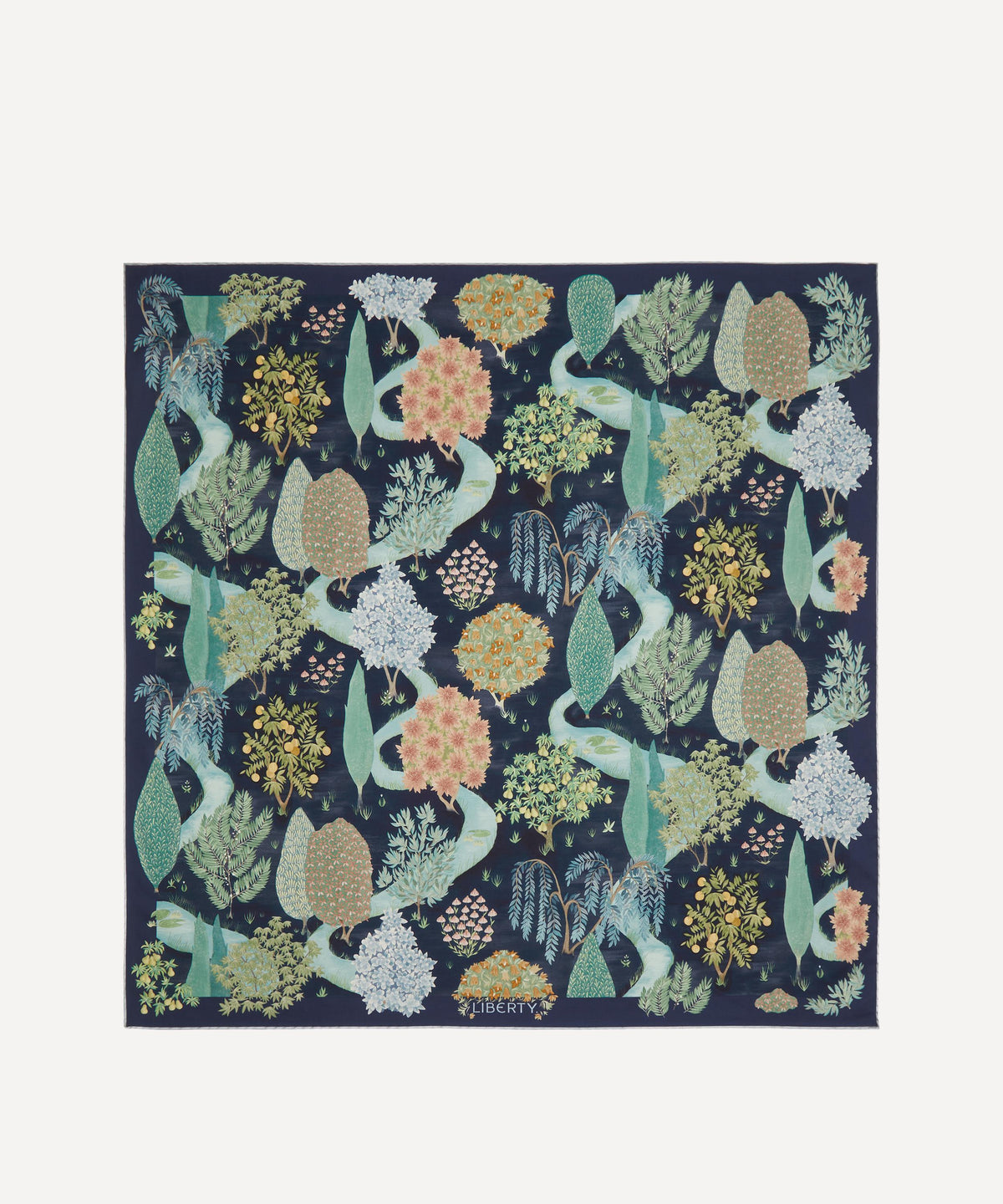 Navy Persian Gardens Scarf