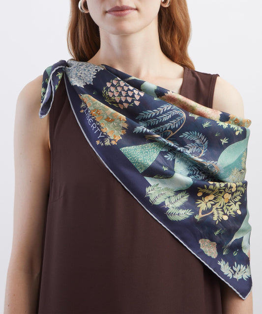 Navy Persian Gardens Scarf