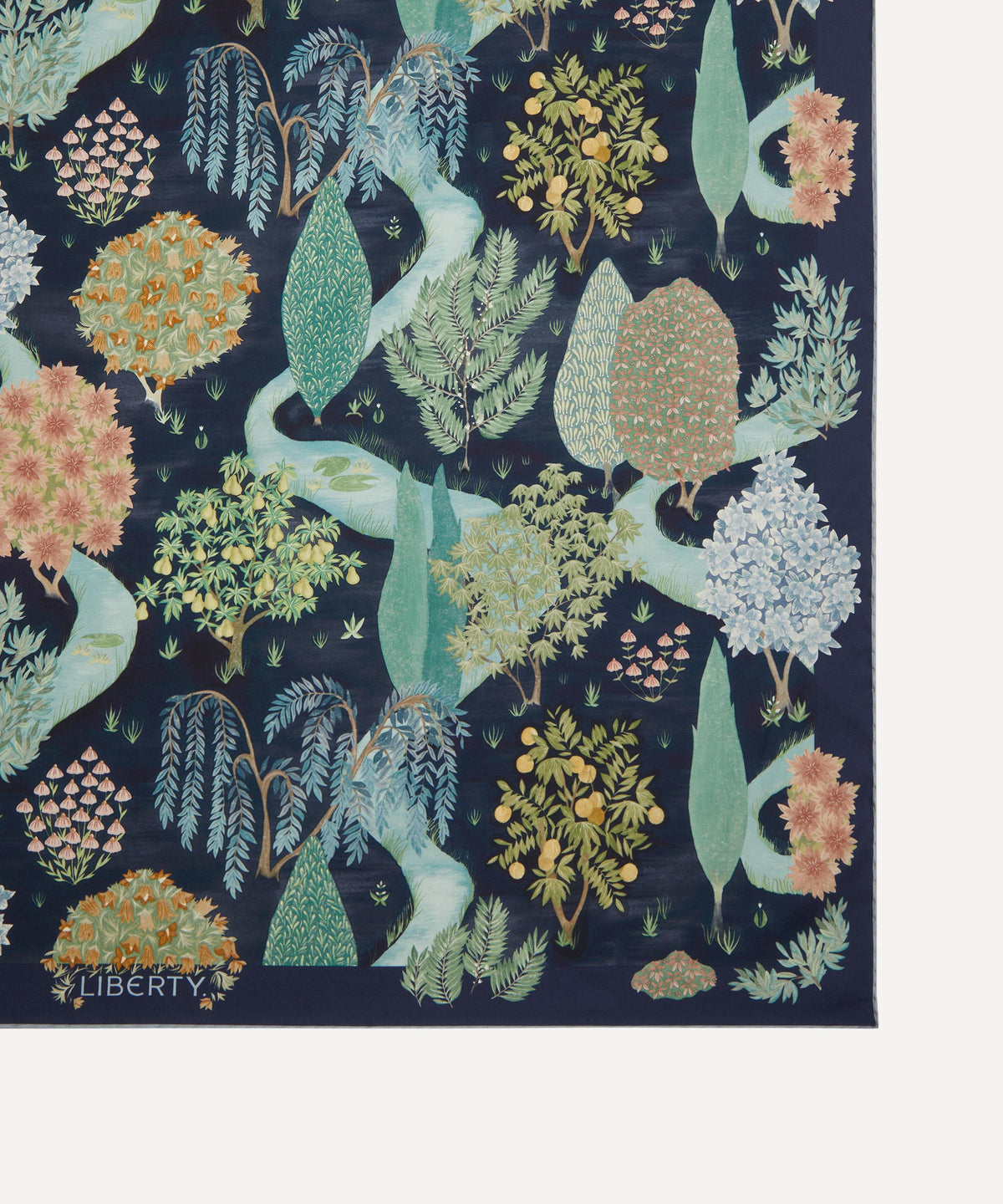 Navy Persian Gardens Scarf