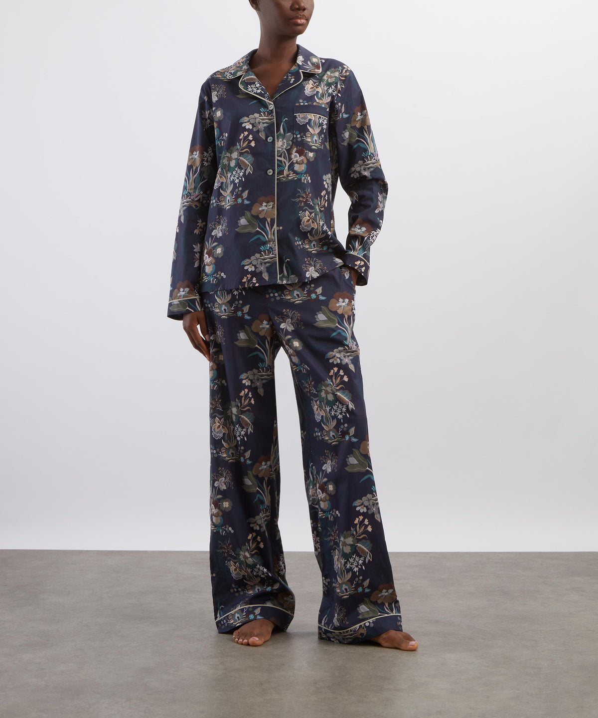 Navy Kanazawa Lake Long Relaxed PJ Set