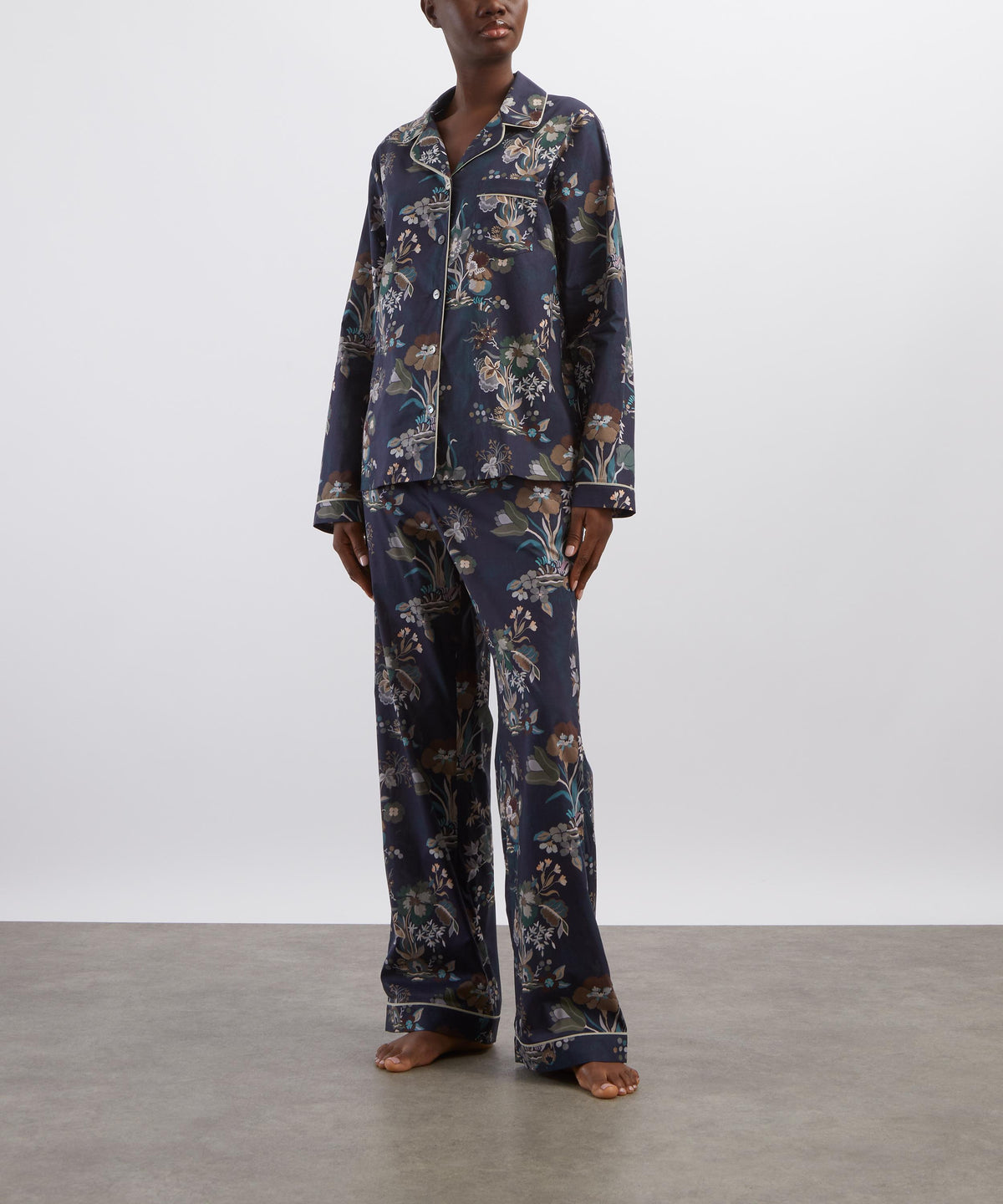 Navy Kanazawa Lake Long Relaxed PJ Set