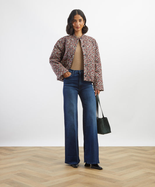 Burnt Red Petal and Daisy Quilted Jacket