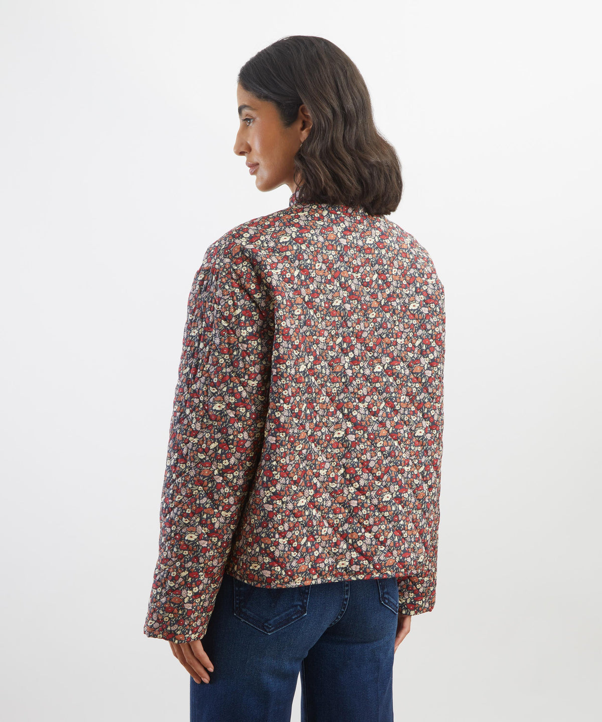 Burnt Red Petal and Daisy Quilted Jacket