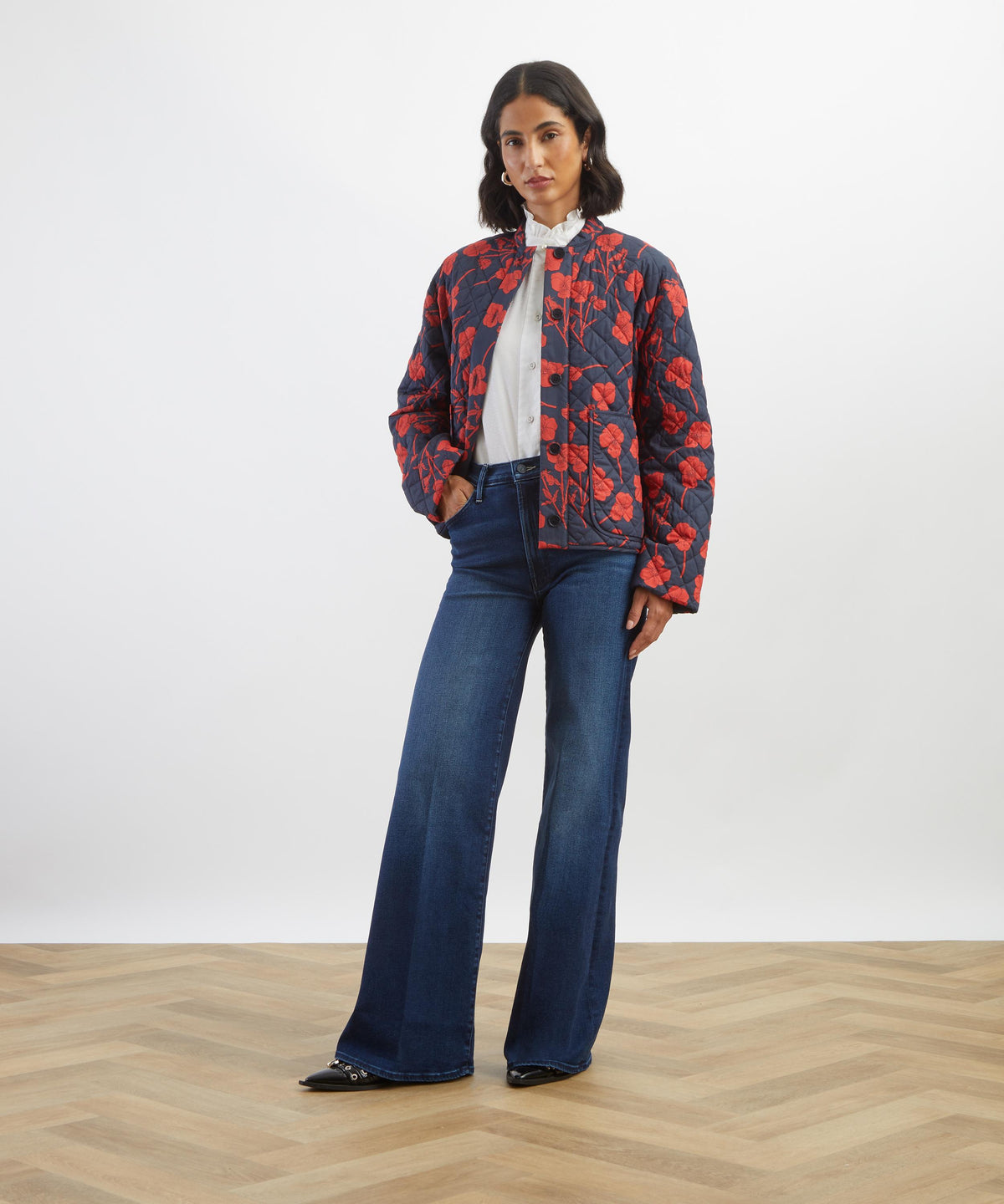 Navy Radiant Ros Quilted Jacket