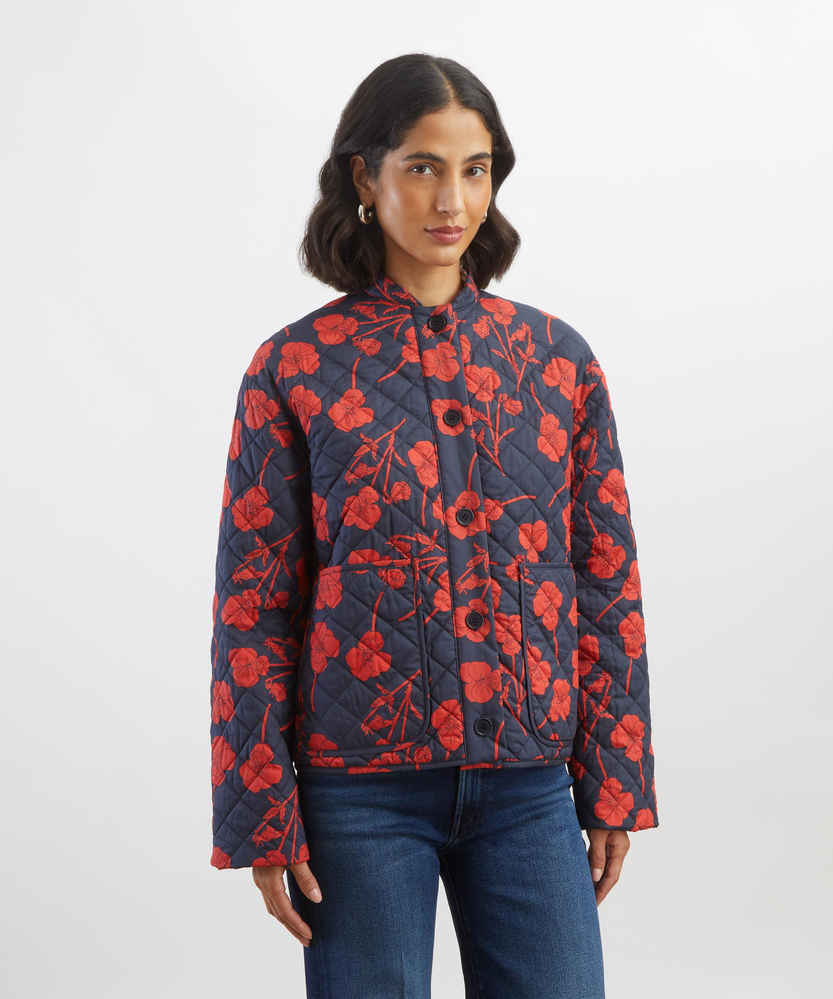 Navy Radiant Ros Quilted Jacket