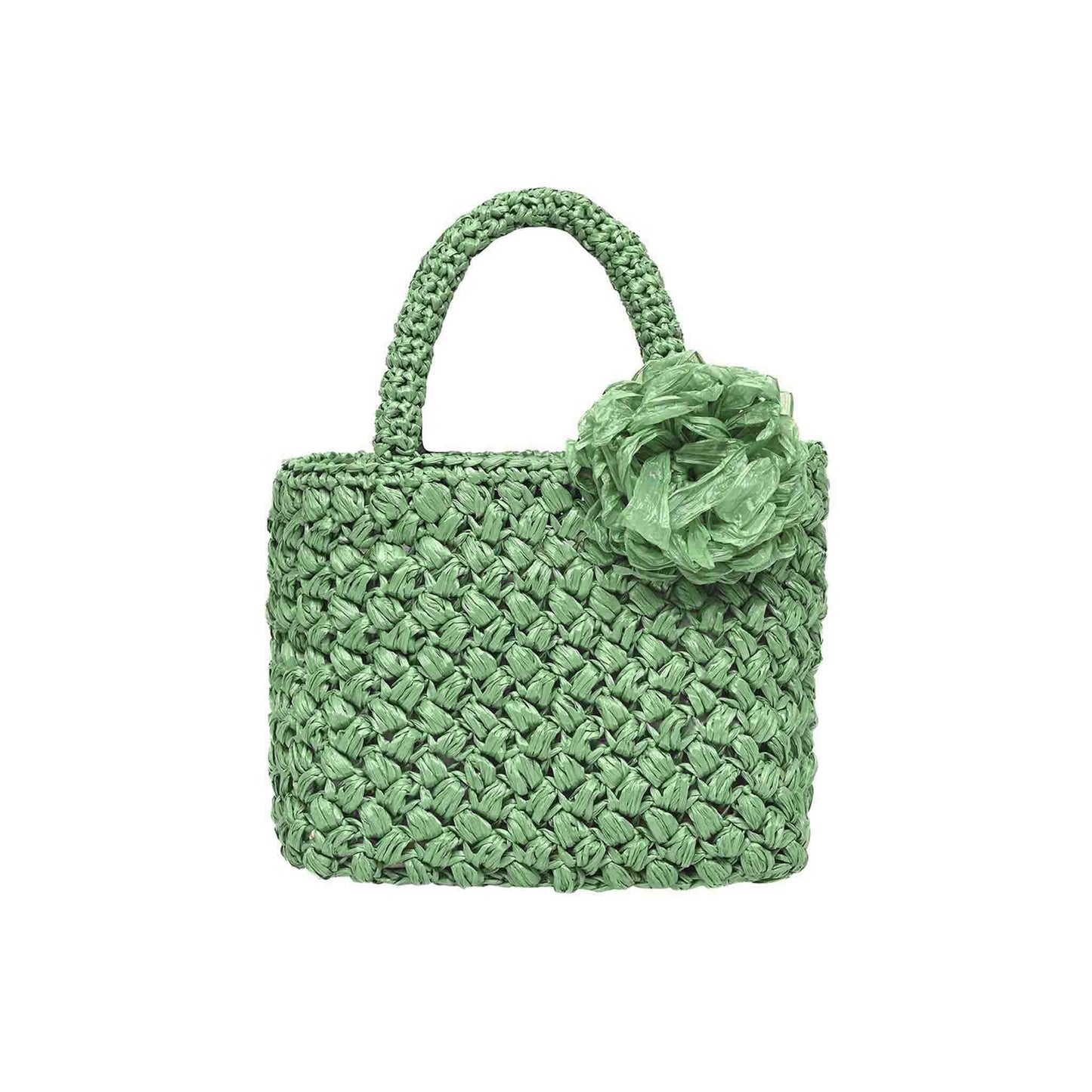 GREEN AMALFI RAFFIA TOTE