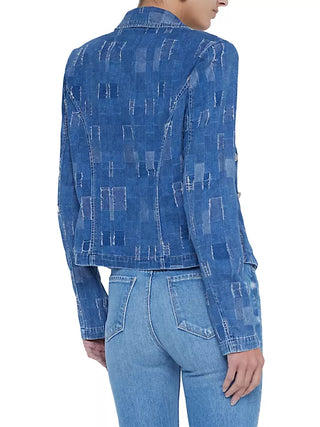 Wayne Patchwork Denim Crop Blazer