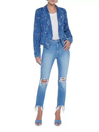 Wayne Patchwork Denim Crop Blazer