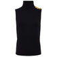 Ceci Black Sleeveless Turtleneck