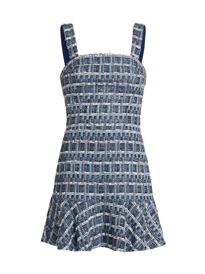 Kaidra Squareneck Drop-Waist Minidress