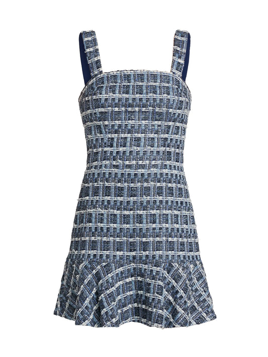 Kaidra Squareneck Drop-Waist Minidress