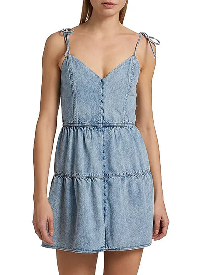 Shanti Denim Tiered Minidress