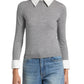 Grey Porla Double Collar Sweater