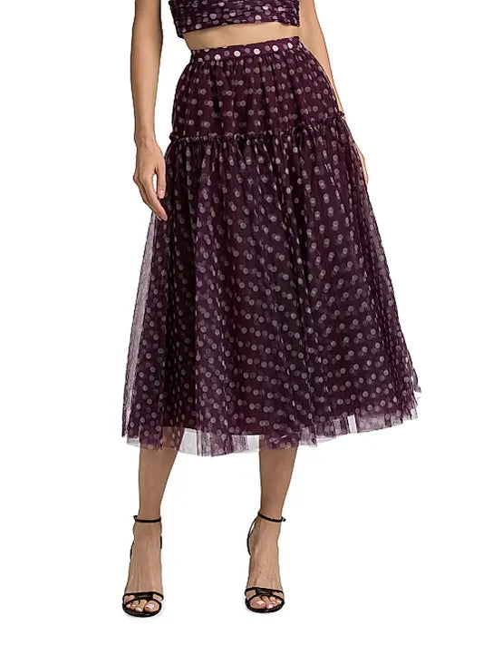 Selly Camille Polka Dot Midi-Skirt