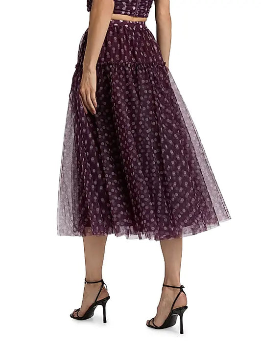 Selly Camille Polka Dot Midi-Skirt