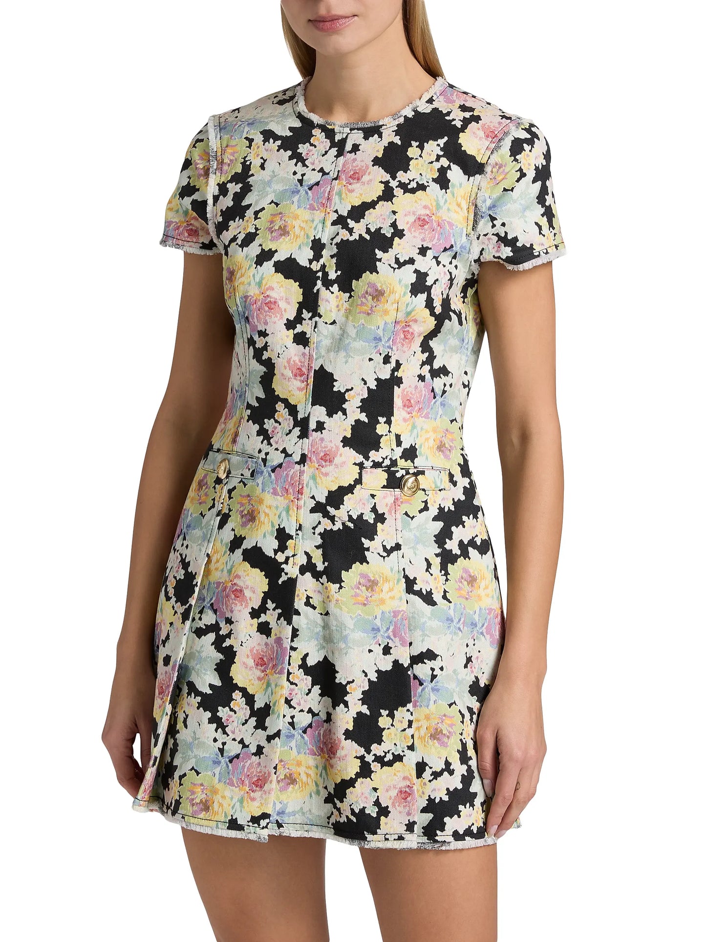 Ikat Bouquet Nova Floral Denim Minidress