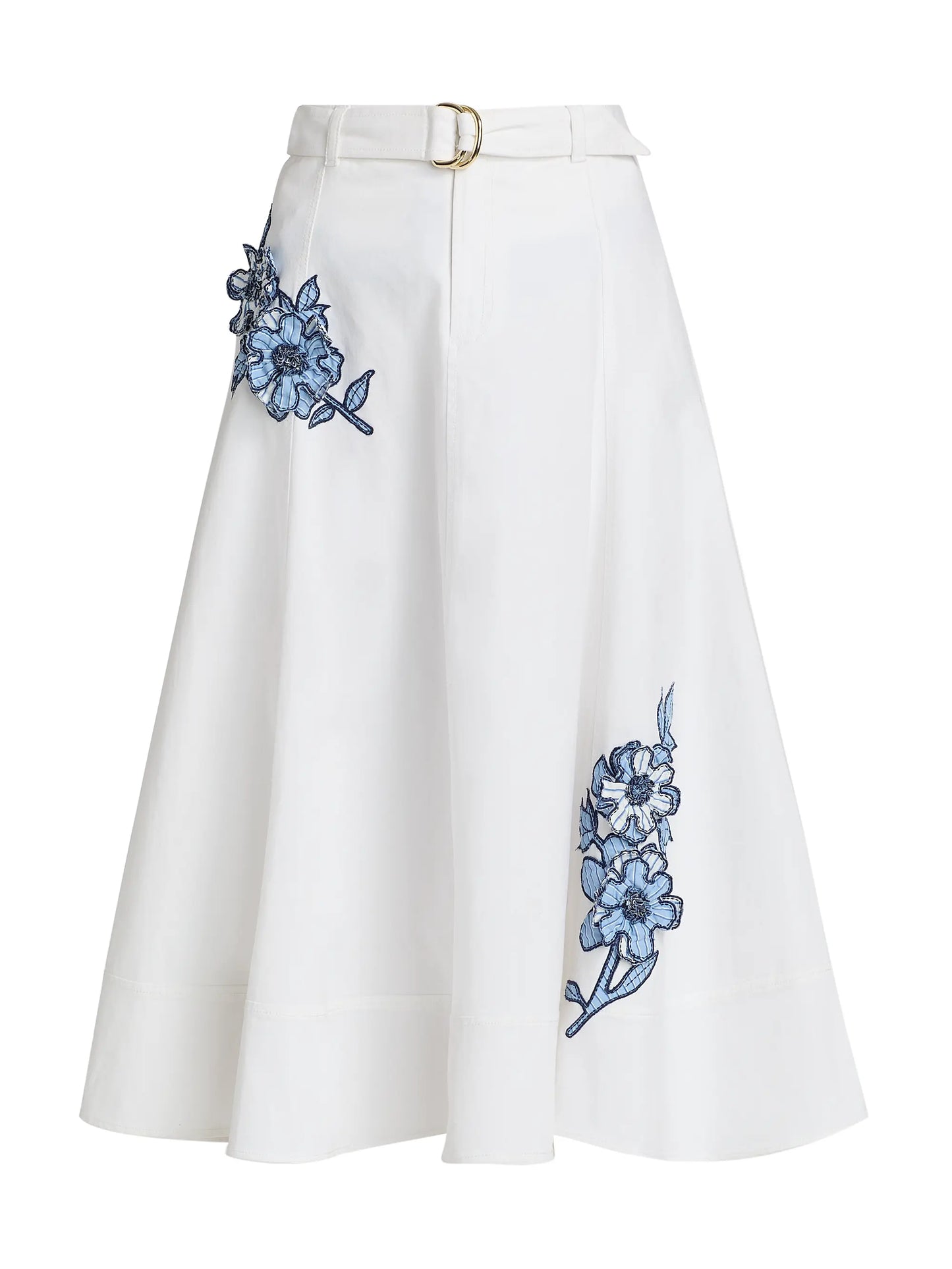 STRIPED FLORAL SAMARA SKIRT