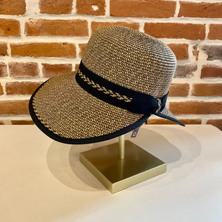 Backless Hat Black and Tan