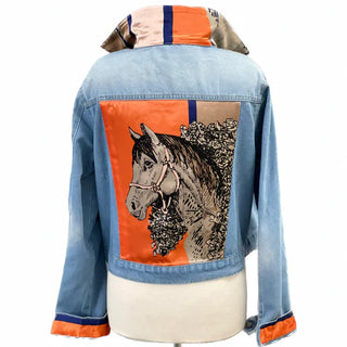 Orange Equestrian Denim Jacket