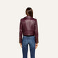 Plum Sangria Blakely Leather Biker Jacket