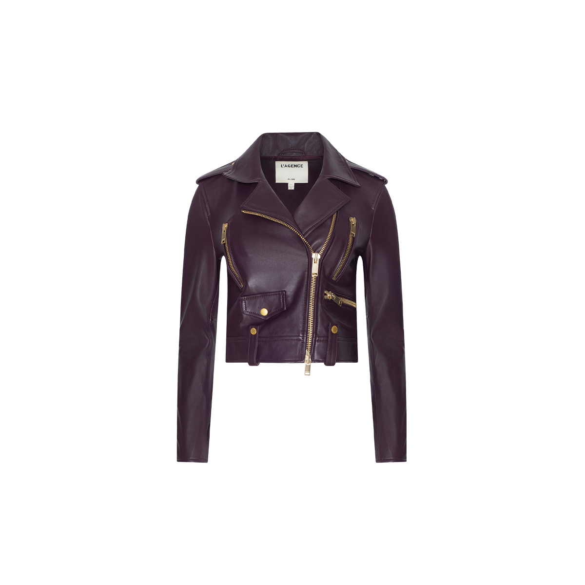Plum Sangria Blakely Leather Biker Jacket