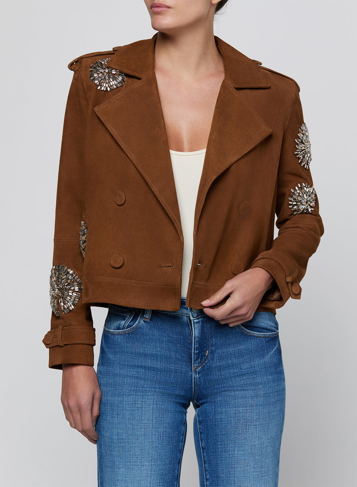 XOEY CRYSTAL CROPPED TRENCH