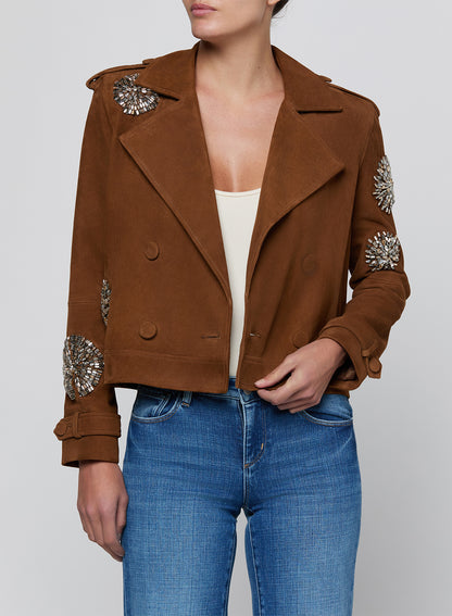 XOEY CRYSTAL CROPPED TRENCH