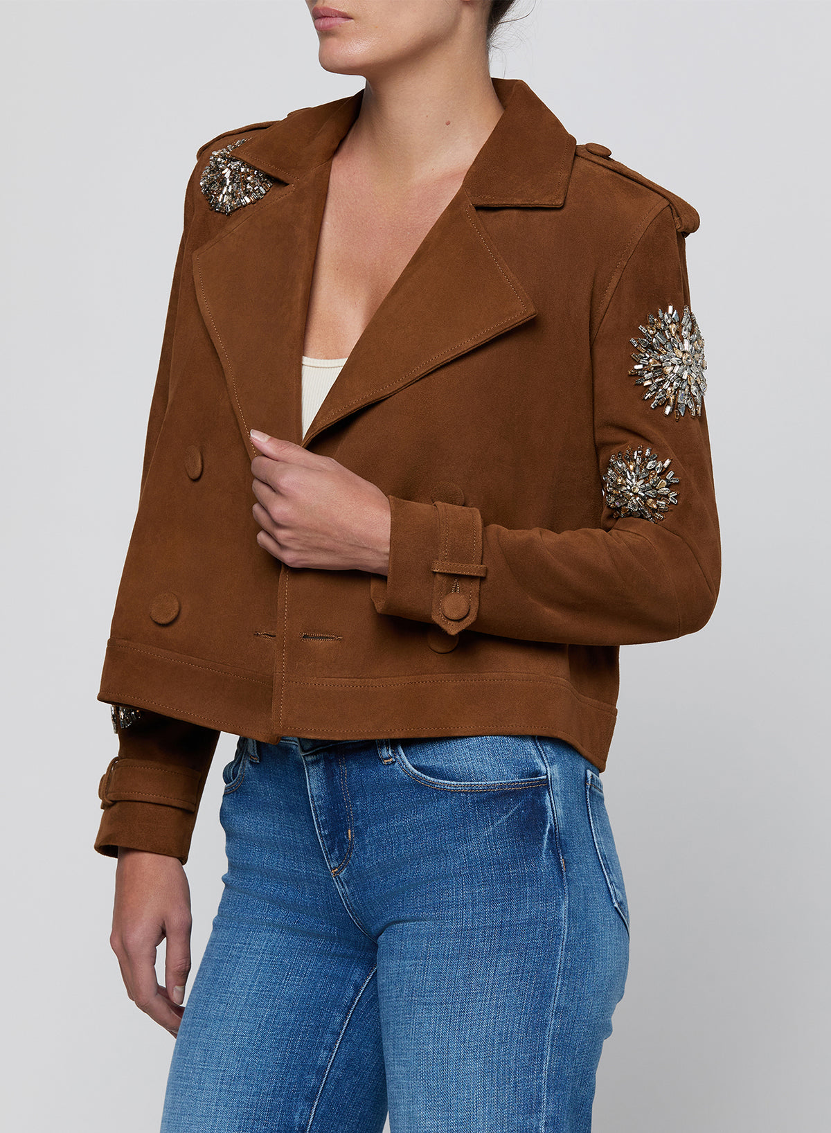 XOEY CRYSTAL CROPPED TRENCH