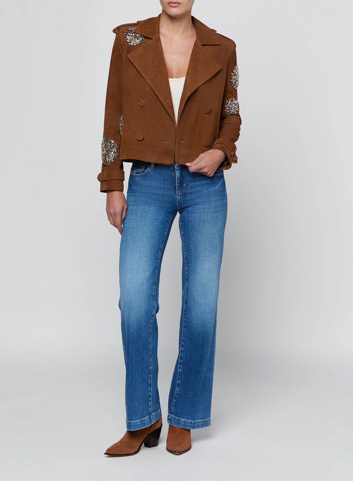 XOEY CRYSTAL CROPPED TRENCH