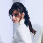 Ivory Cropped Collarless Boucle Jacket