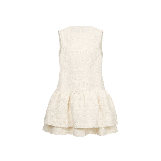Ivory Boucle Drop-Waist Dress