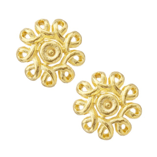 Gold Round Looped Earrings