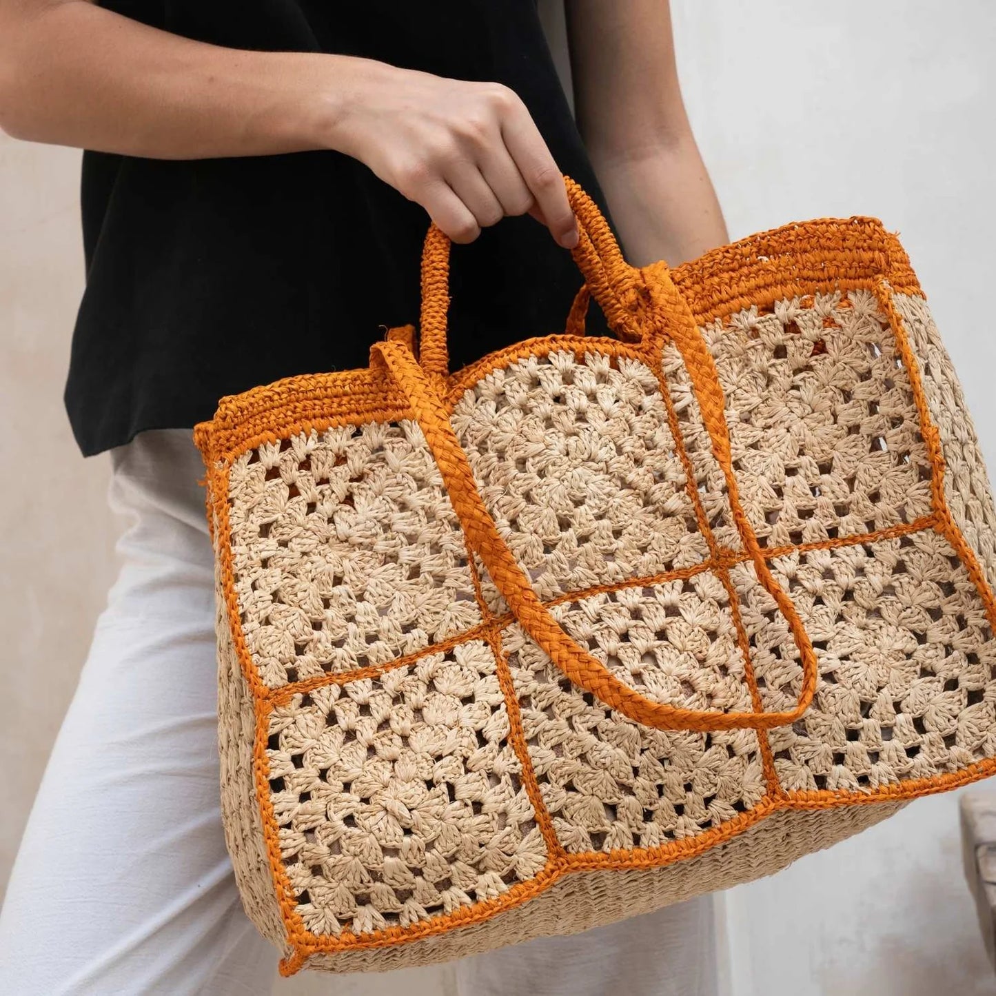 Carrey Raffia Tote Bag