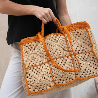 Carrey Raffia Tote Bag