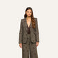 Beige Herringbone Chamberlain Sequined Blazer