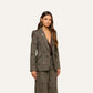 Beige Herringbone Chamberlain Sequined Blazer