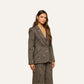 Beige Herringbone Chamberlain Sequined Blazer