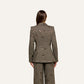 Beige Herringbone Chamberlain Sequined Blazer