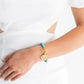 Gold Bee Turquoise Stone Toggle Bracelet
